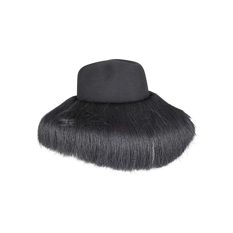 Comme des Garcons Hut Fringed Wool Hat With Classic Design Grey