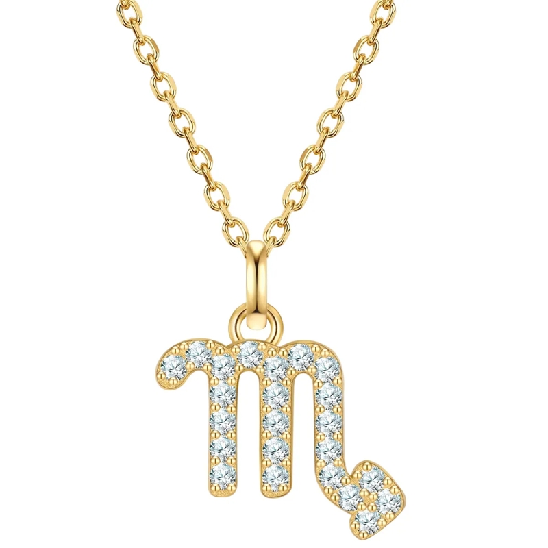 Glanzstücke München Mittellange Halskette Sterling Silber Halskette Zirkonia Sternzeichen Sk gold