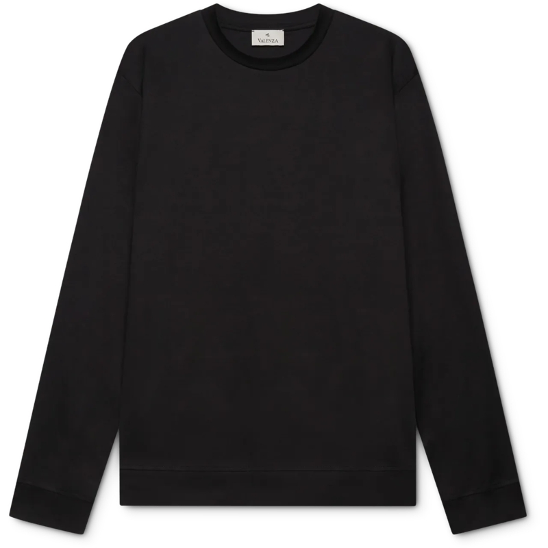 VALENZA  Heren Heavy Supima Sweater Zwart schwarz