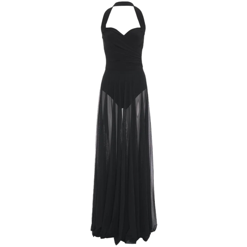 Norma Kamali Robes midi Maxi dress with tulle skirt 'Cayla' schwarz