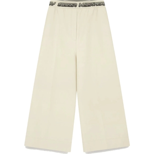 Stella McCartney Hosen Stella Mccartney Cropped Logo Pants beige