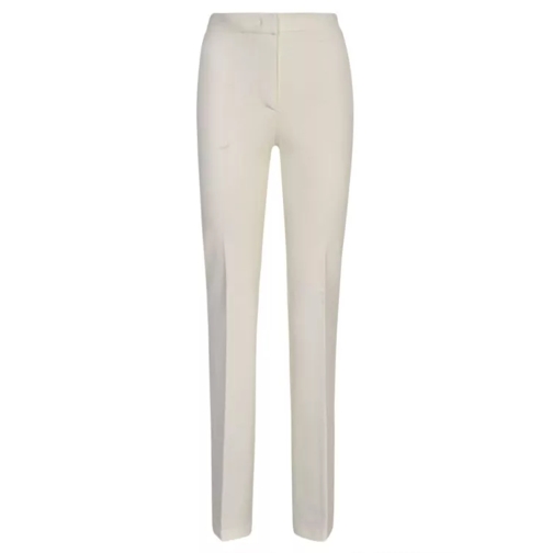 Pinko Hulka High-Waist Tailored-Cut Trousers White Pantaloni