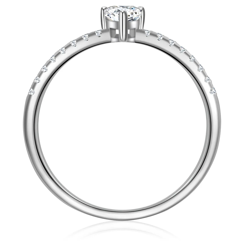 Trilani Ring Sterling Silber Ring Zirkonia Herz silber(Image 3)