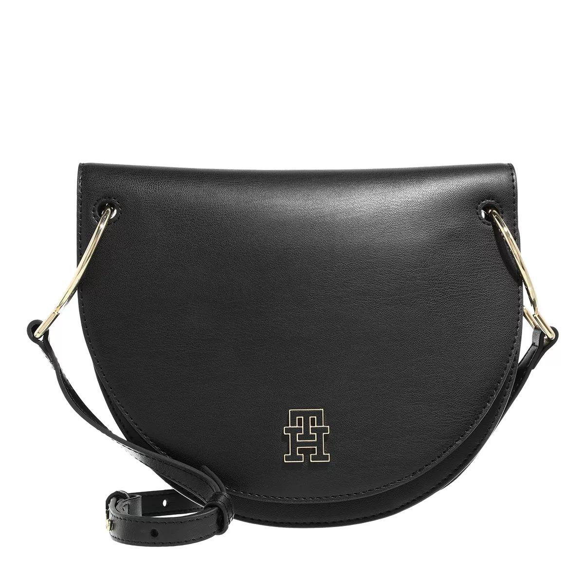 Tommy Hilfiger Th Chic Saddle Bag Black Crossbody Bag