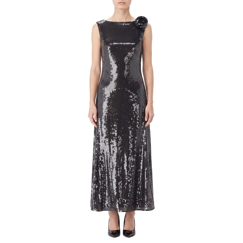 Rotate Maxikleid Midikleid mit Pailletten schwarz(Image 2)