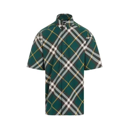 Burberry Green Check Cotton Shirt Green 