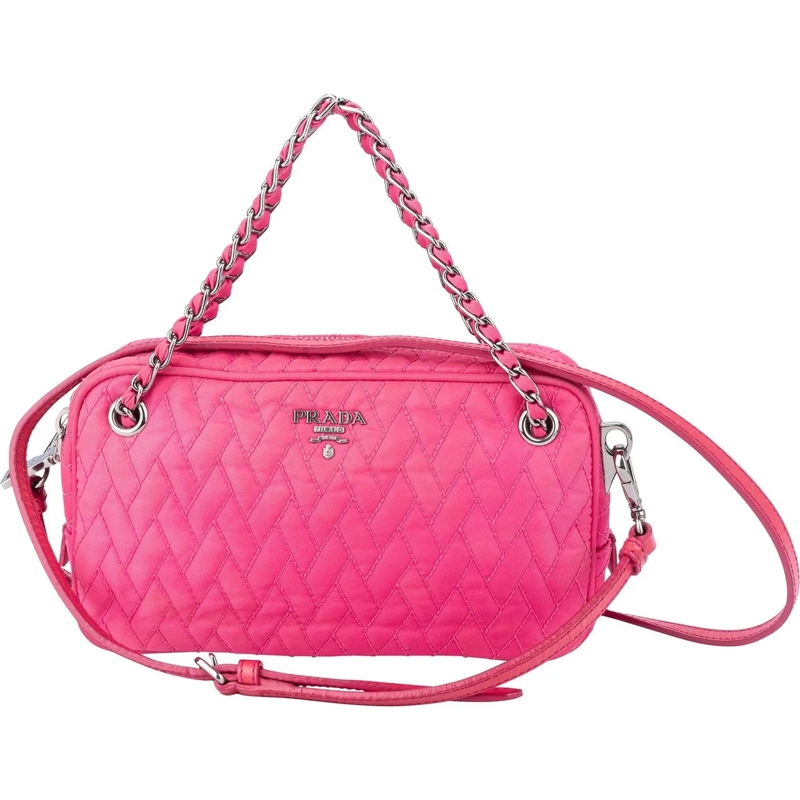 Prada Schultertasche Prada Pink Quilted Nylon Crossbody Bag rose