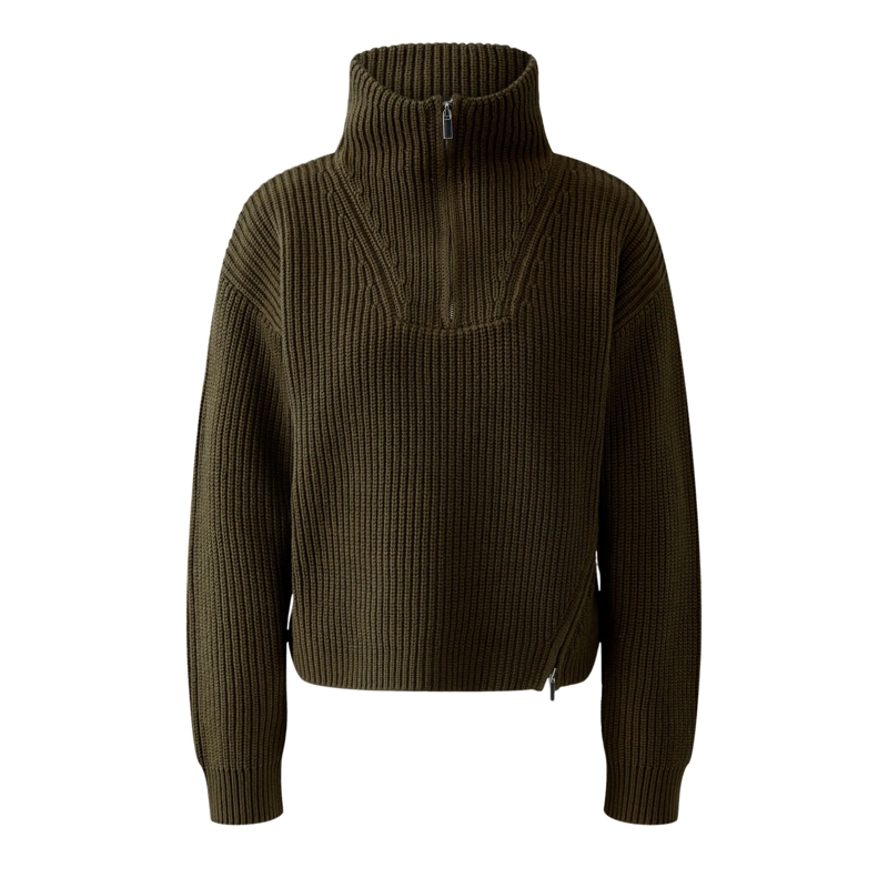 Oui Rollkragenpullover Pullover khaki