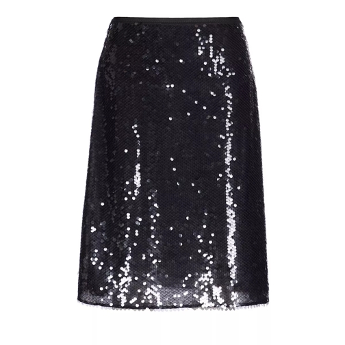 AMI Paris Embroiered Skirt black 001 Gonne in seta