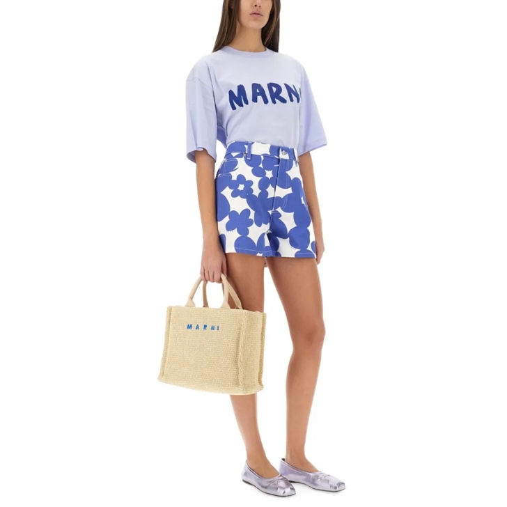 ショートパンツ Marni Floral Pattern High-Waisted Cotton Shorts 0400017758218_ALKEKENGI?wid=
