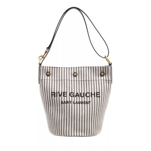 Saint Laurent Rive Gauche Bucket Bag Cream Black Bucket Bag