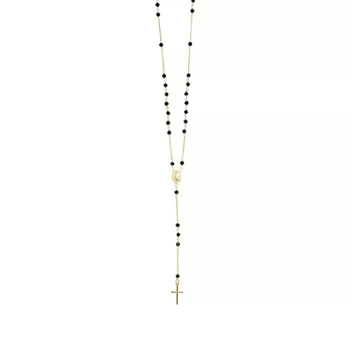 LOTT.gioielli Necklace Rosary Cross Polished Black Long Necklace