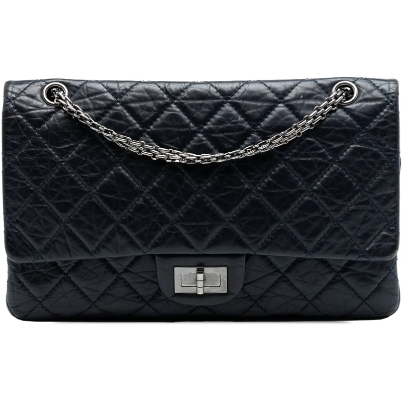 Chanel Schultertasche Aged Calfskin Reissue 2.55 Double Flap 227 blau