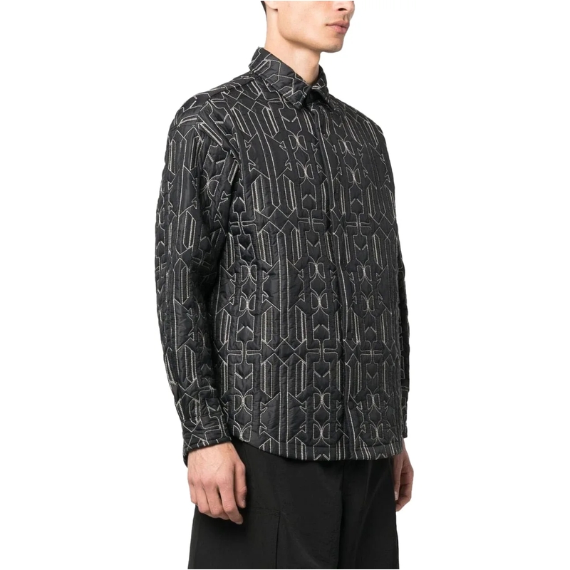 Palm Angels  All Monogram Quilted Dover Jacket Grey(Image 4)