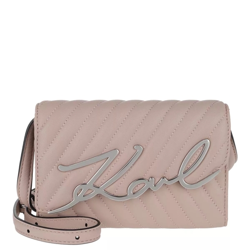 Karl Lagerfeld Signature Stitch Belt Bag Powder Pink Leren Riem