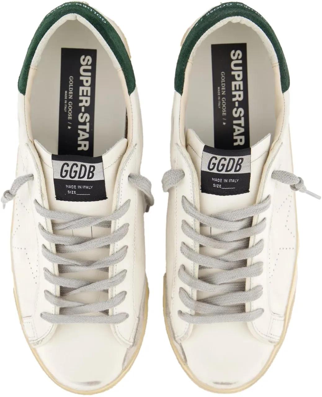 Thumbnail - Golden Goose Low-Top Sneaker - Heren Super-Star Sneaker Wit/Groen - Gr. 44 (EU) - in Weiß - für Damen
