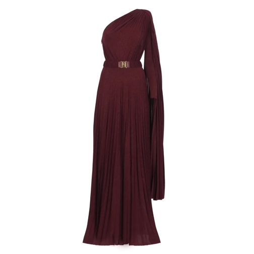 Elisabetta Franchi Lurex Red Carpet Dress Burgundy 