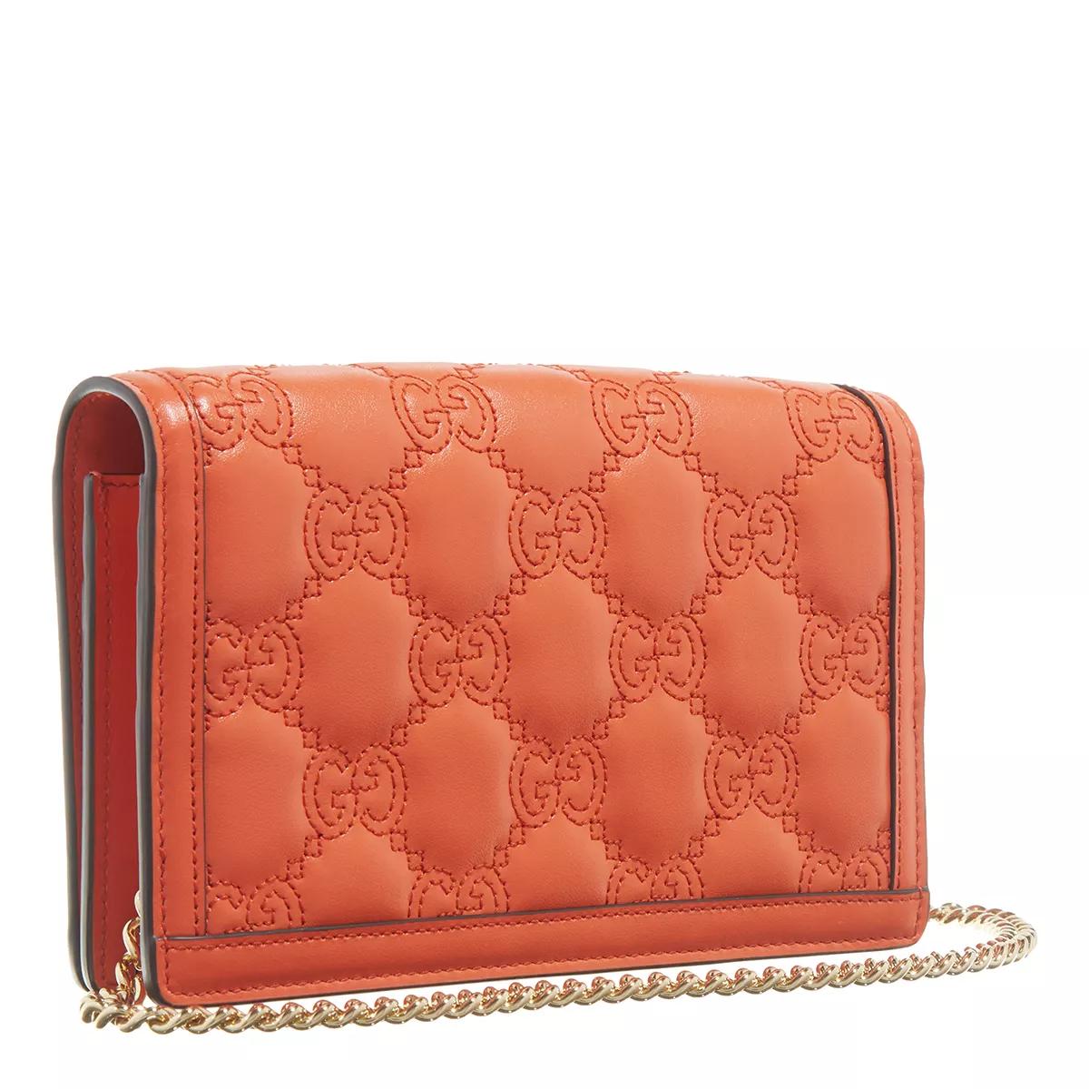 Leather wallet Gucci Orange in Leather - 25476020