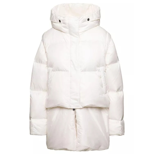 Anitroc Chiara' White Down Jacket With Detachable Sleeves  White Donzen jassen