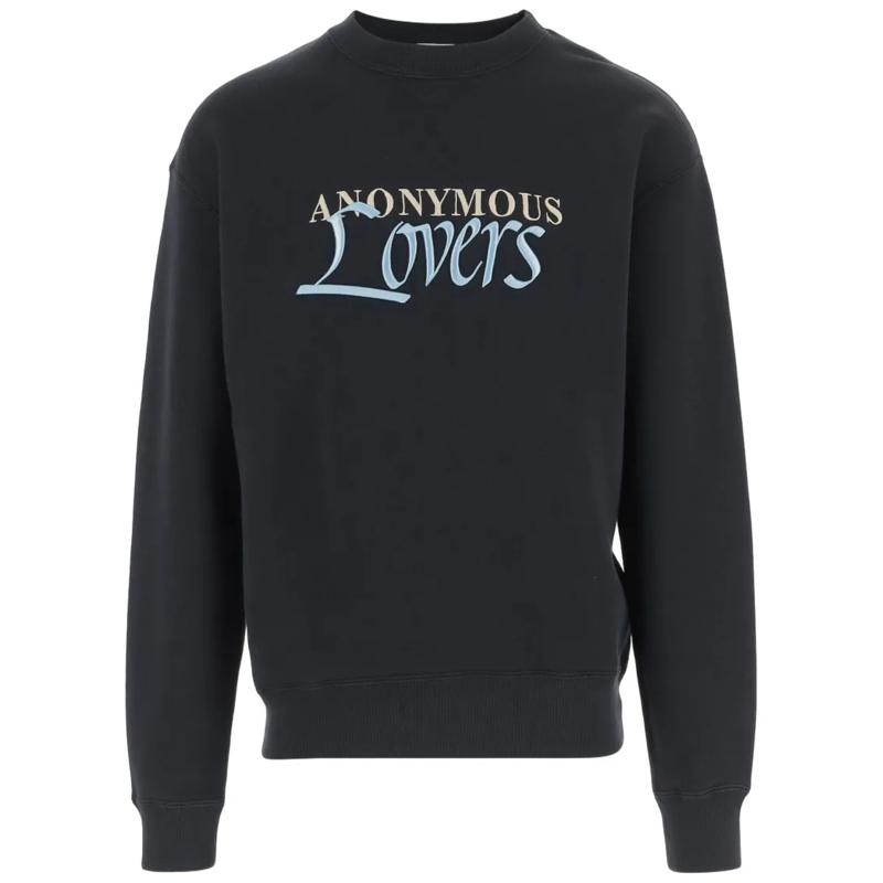 J.W.Anderson  Crew Neck Cotton Sweatshirt With Embroidered Logo Black