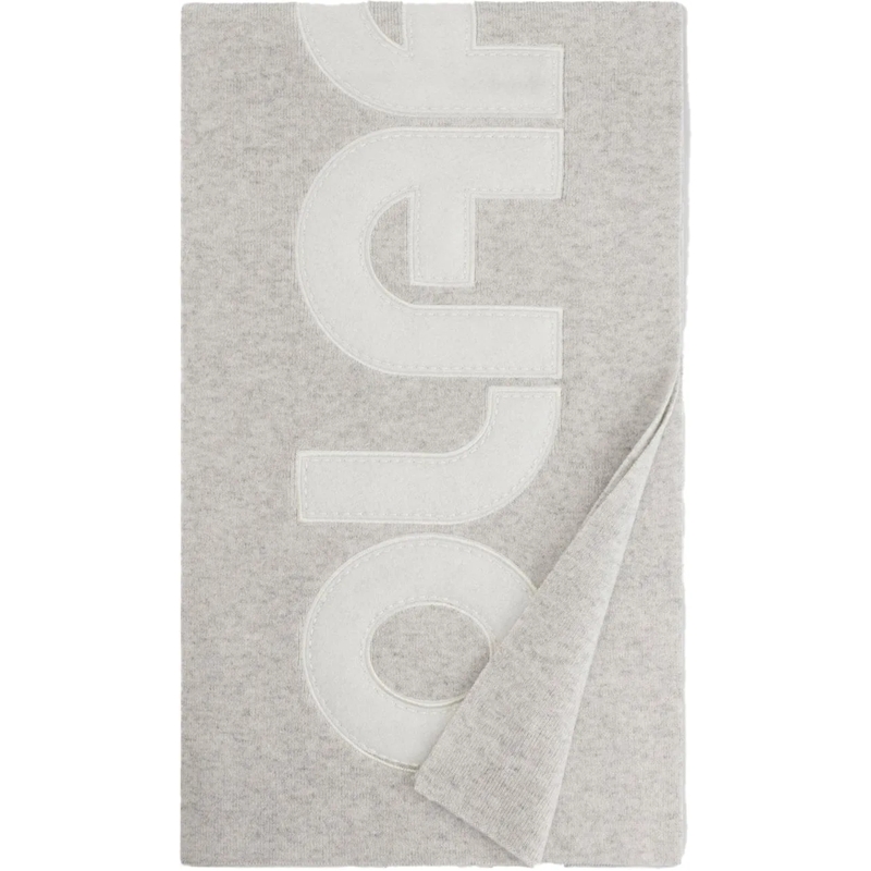 ØLÅF Écharpe en laine sjaal beige logo beige