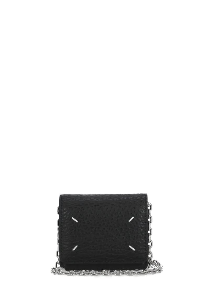 Maison Margiela Portemonnaies - Pebbled Leather Wallet - Gr. unisize - in Schwarz - für Damen