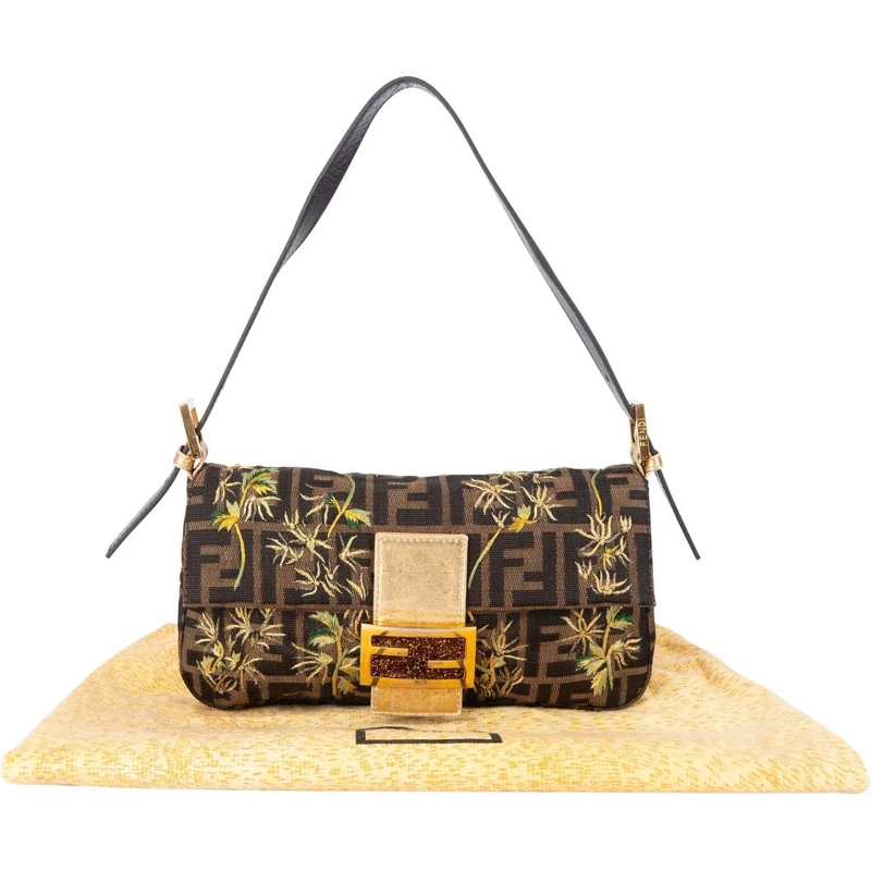 Fendi Schultertasche Fendi Limited Embroidered Monogram Baguette Should mehrfarbig