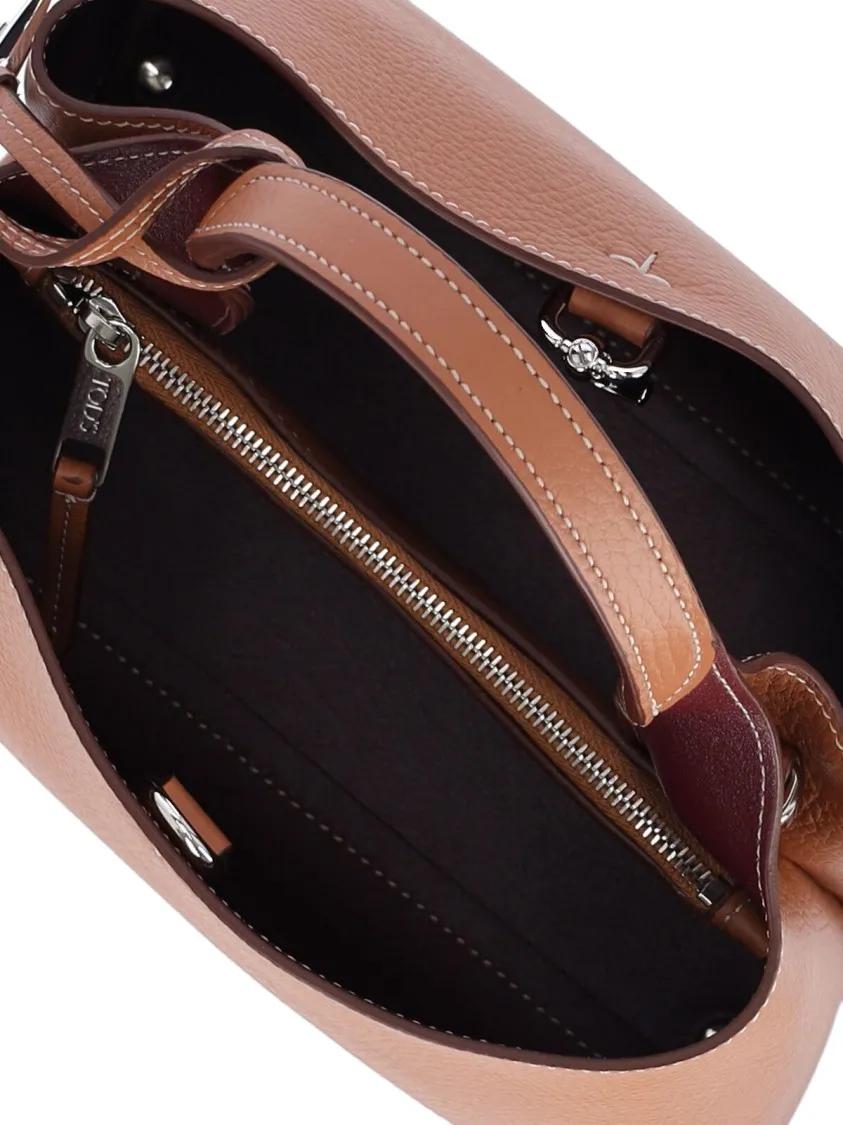 TOD'S Hobo bags Micro Logo Shoulder Bag With Removable Charm in bruin