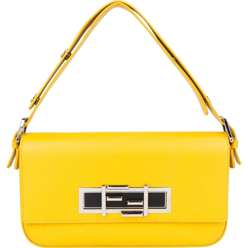 Fendi Schultertasche Fendi Sunflower Leather Limited Buckle Baguett Sho mehrfarbig