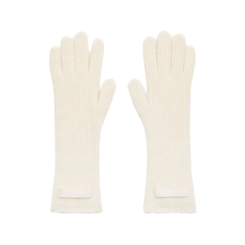 Jacquemus Gants Grosgrain Wool Gloves Neutrals