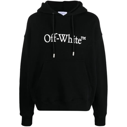 Off-White Hoodie Organic Cotton Sweatshirt With Logo Print Black