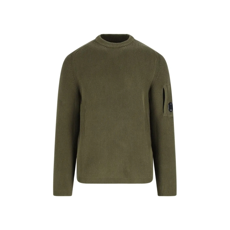 CP Company Pull Logo Crewneck Sweater – Green Green