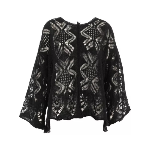 Akep Black Perforated Knit Sweater Black Pull