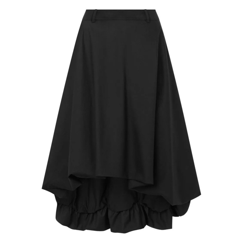Moschino Midirok A-Line Skirt With Asymmetric Hem Black