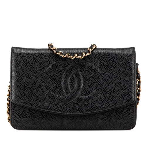 Chanel Porte-cartes 2003-2004 CC Caviar Wallet on Chain schwarz (Image 2)