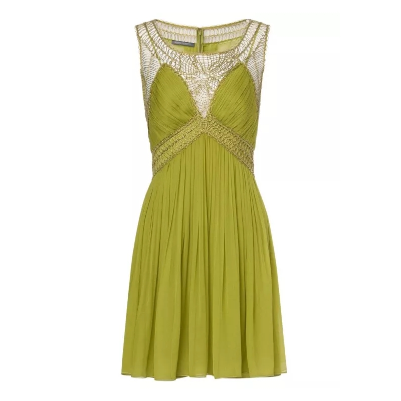 Alberta Ferretti  Olive Green Short Dress Green