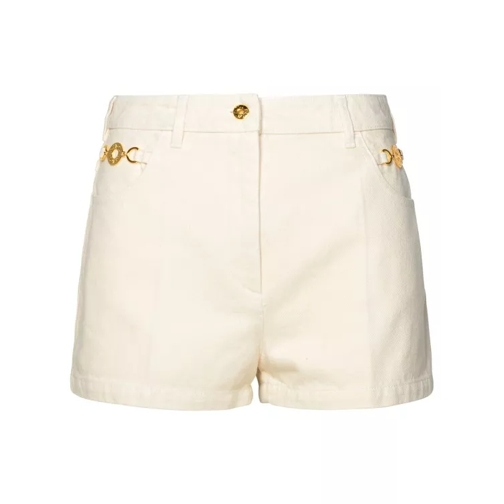 Patou Ivory Cotton Mini Shorts Neutrals 