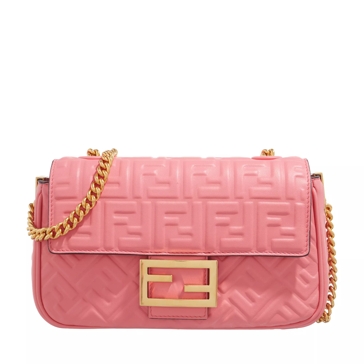 FENDI: Baguette Chain Midi bag in leather with embossed FF