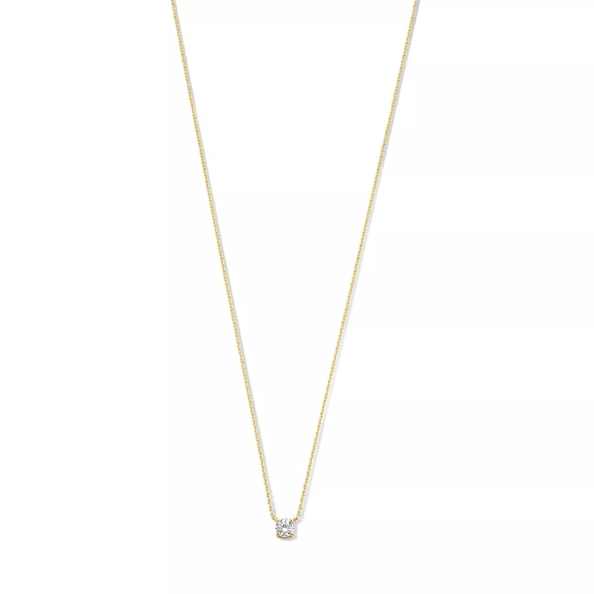 Isabel Bernard Halskette - Le Marais Garance 14 Karat Necklace With Zirconia - Gr. unisize - in Gold - für Damen