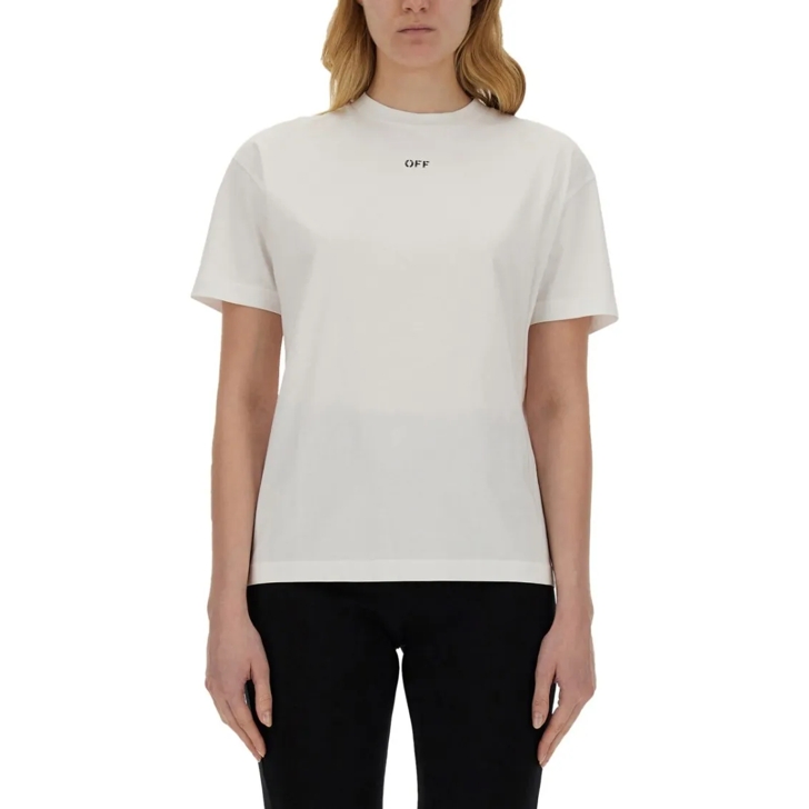 Tシャツ・カットソー Off-White White T-Shirt With Geometric Logo Design OFF WHITE Geometric Logo T-Shirt | SportsDirect.com USA