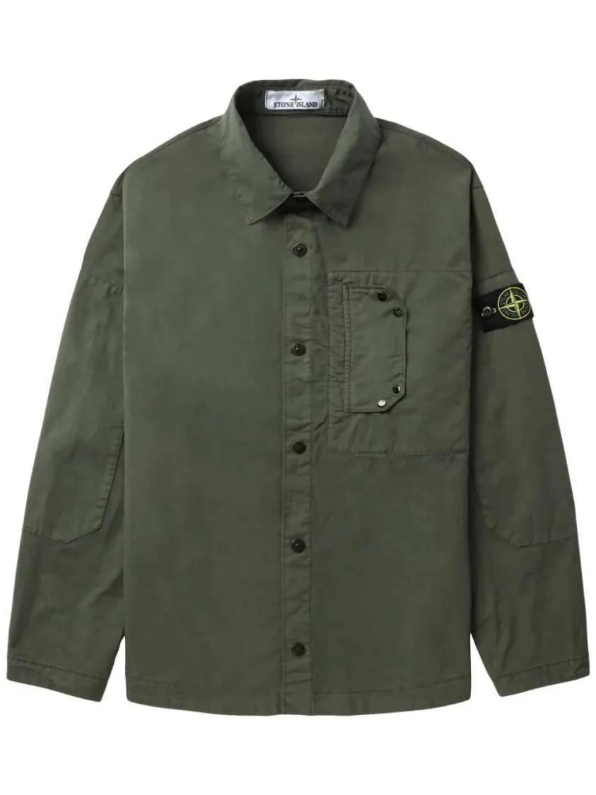 Stone Island - Compass-Badge Shirt Jacket - Größe XL - grün