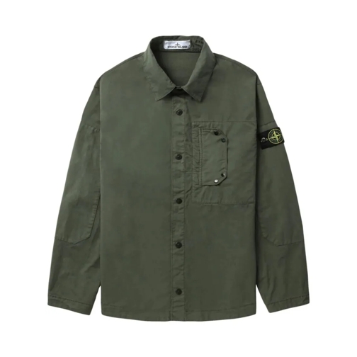 Stone Island Chemises Compass-Badge Shirt Jacket Green