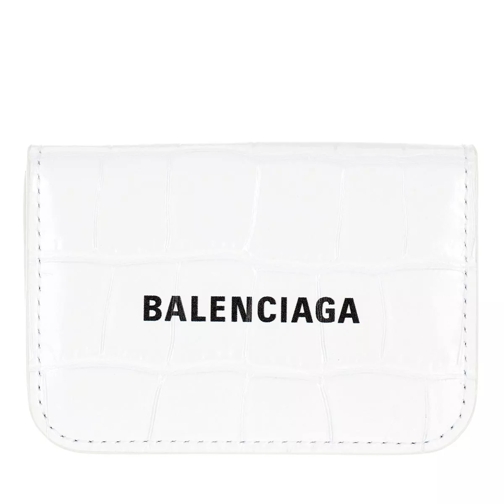 Balenciaga Mini Logo Cash Wallet Leather White/Black Flap Wallet