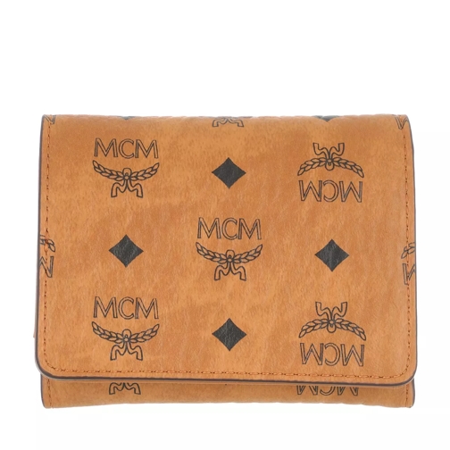 MCM M-Veritas Flap Wallet/Tri-Fold Mini Cognac Vikbar plånbok