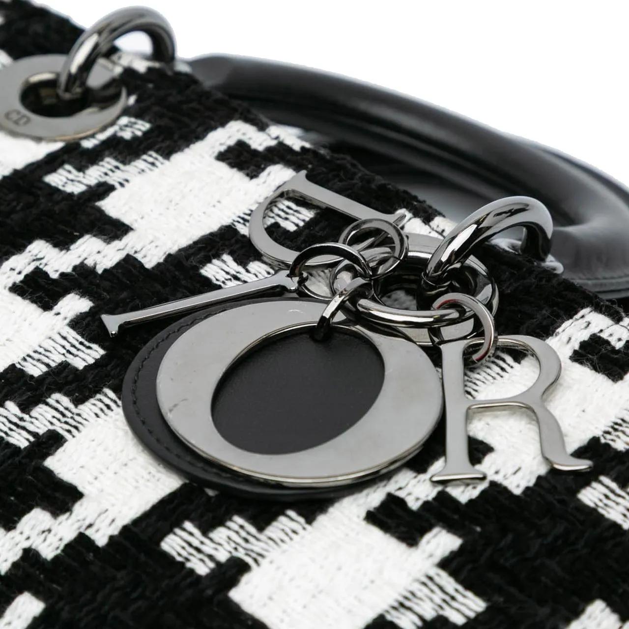 Thumbnail - Christian Dior Hobo Bags - Medium Canvas Macro Houndstooth Lady D Joy - Gr. unisize - in Schwarz - für Damen