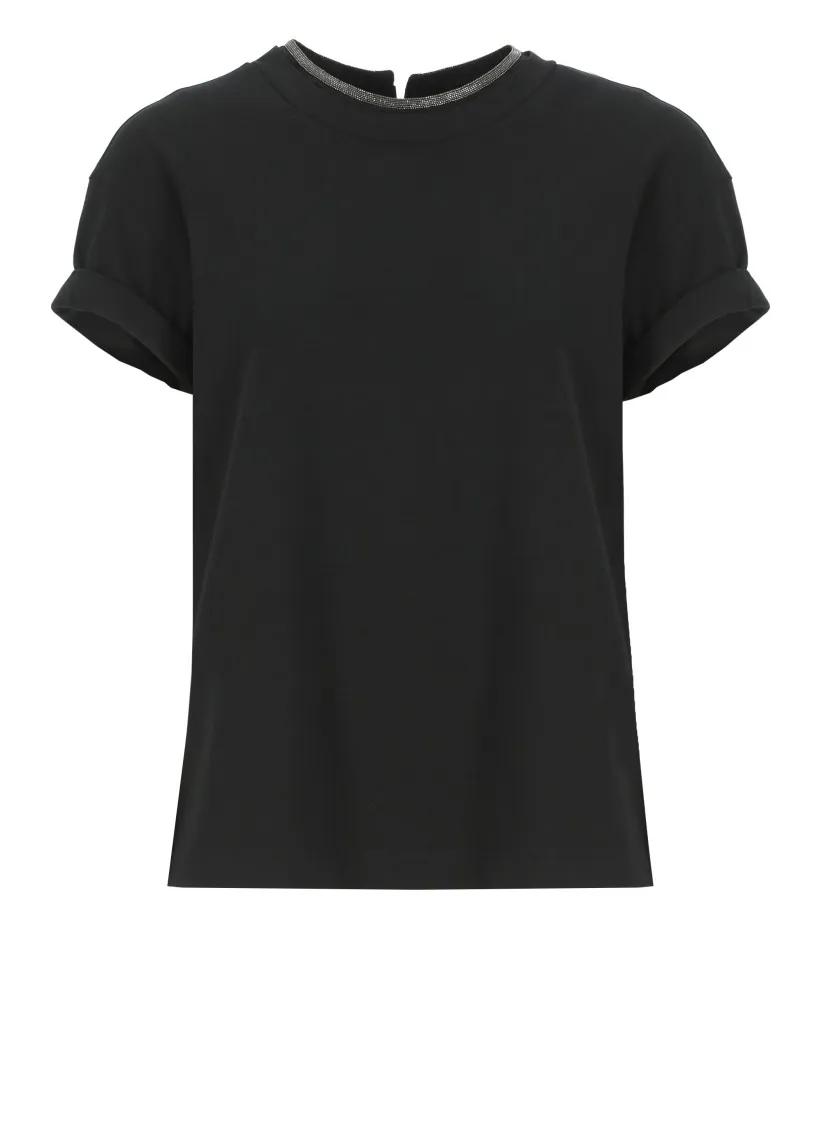 Thumbnail - Brunello Cucinelli - Black Cotton T-Shirt - Größe S - schwarz