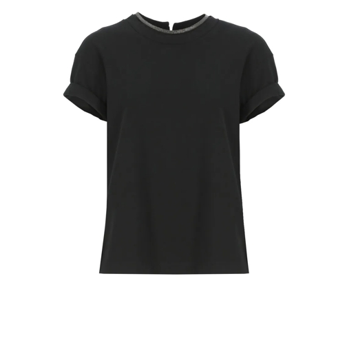 Brunello Cucinelli T-Shirts Black Cotton T-Shirt Black