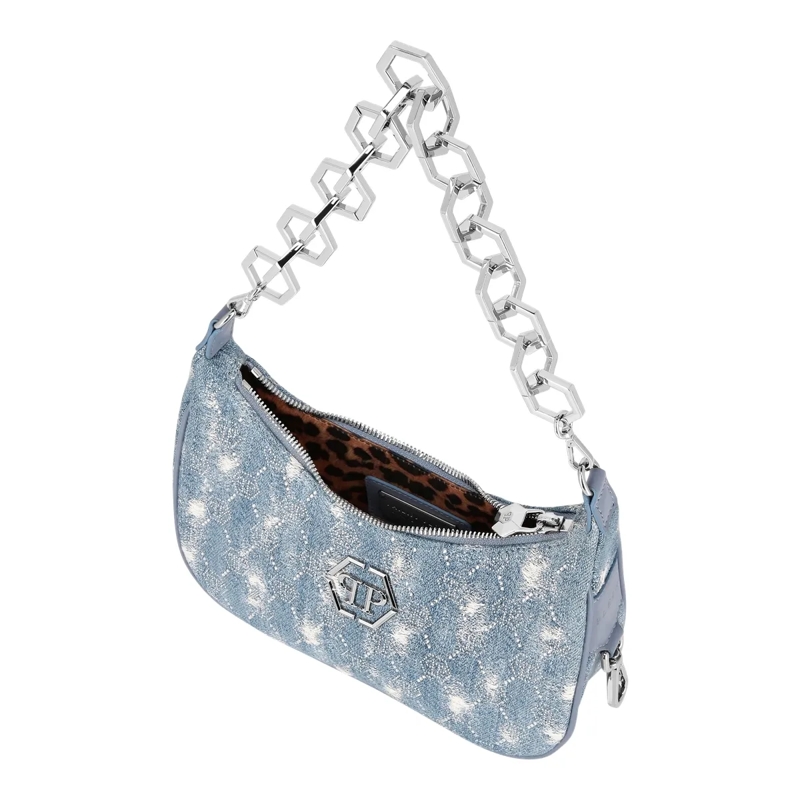 Philipp Plein Schultertasche Schultertasche Monogram Mit Schmucksteinen blau(Image 3)