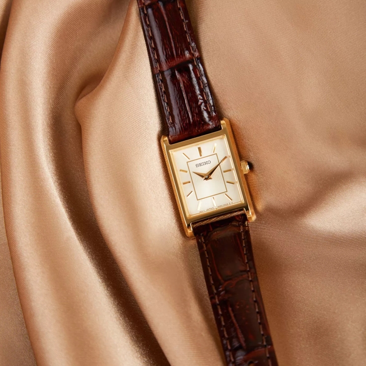 Seiko Seiko damen Uhr Braun SWR066P1 Gold farbend Quarz Uhr