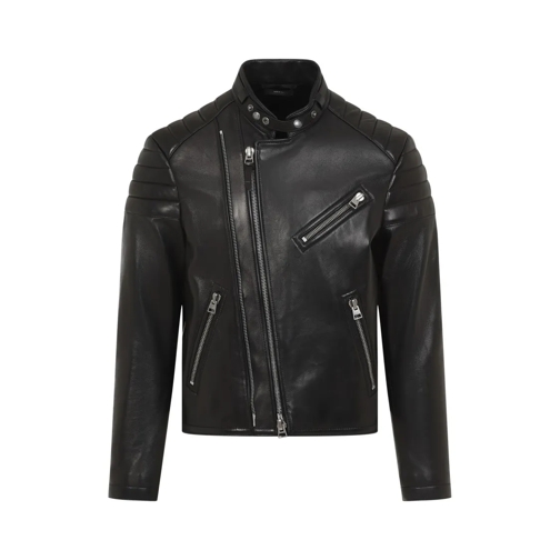 Tom Ford Black Lamb Leather Biker Jacket Black Leren jassen